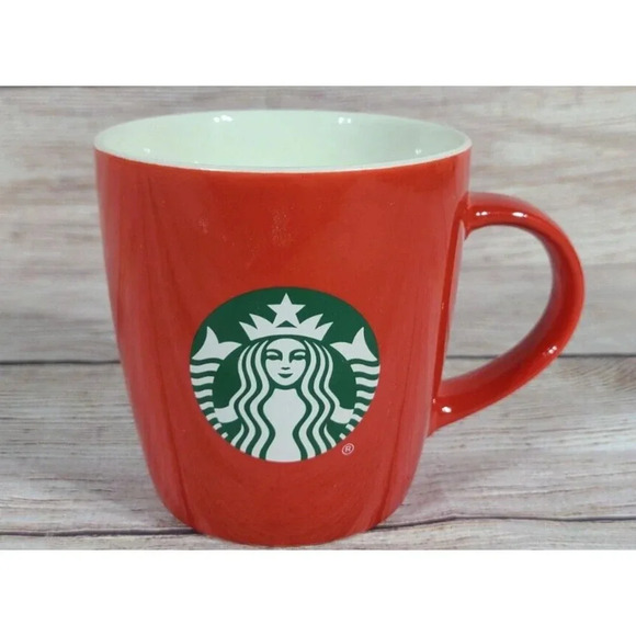 Starbucks Mermaid Siren Logo Red Coffee Tea Mug Cup 12 oz 2020 - Picture 1 of 3
